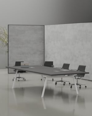 Orange Meeting Table (White Leg)