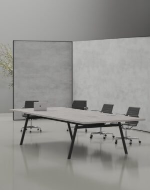 Orange Meeting Table (Black Leg)