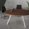 Orange Round Meeting Table (White)