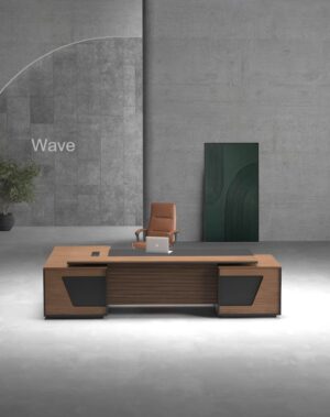 Wave Executive Desk (Black Leg)