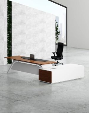 Orange CEO Executive Desk (White Leg)