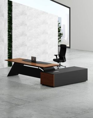 Orange CEO Executive Desk (Black Leg)