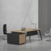 Orange Straight Manager Desk (Black Leg)