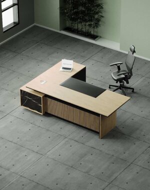 Flat Executive Desk (Black Leg)