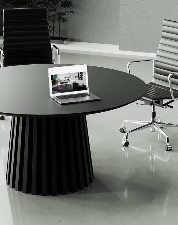 Flat Round Meeting Table (Black)