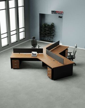 Flat 3 Cluster Workstation - Highmoon Furniture Manufacturer and Supplier