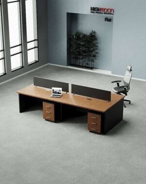 Flat 4 Cluster Workstation - Highmoon Office Furniture Manufacturer and Supplier