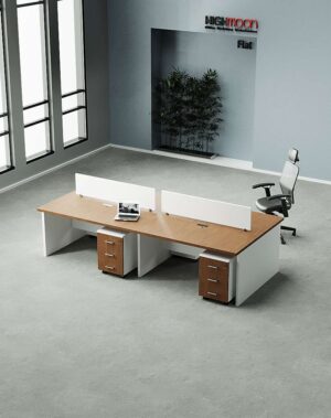 Flat 4 Cluster Workstation - Highmoon Office Furniture Manufacturer and Supplier