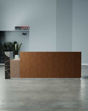 Flat reception desk white by Highmoon, leading reception desks supplier in Dubai